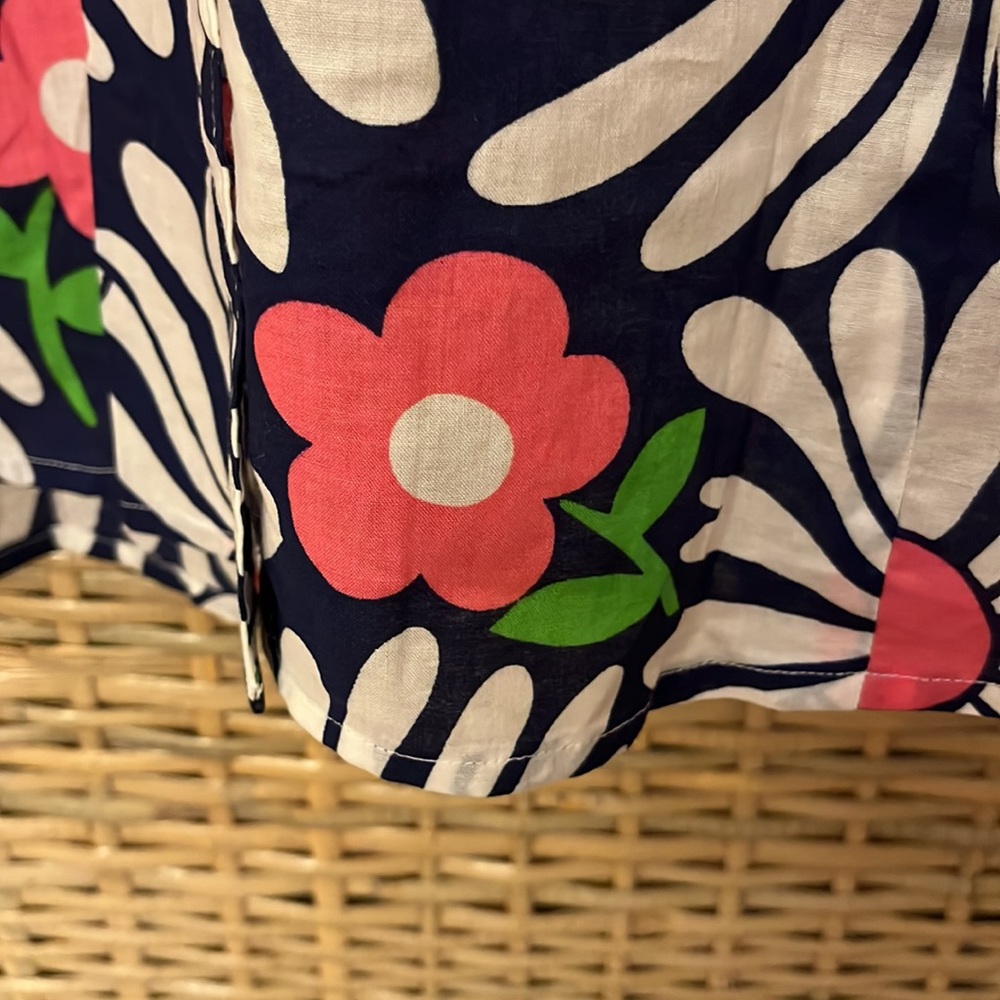Lilly Pulitzer💕💙🤍 S 12 navy Gold but wht & pink floral print 3/4  sleeve NWB - Picture 6 of 7